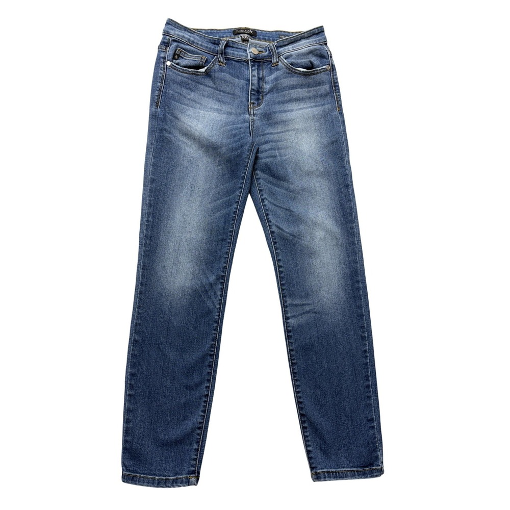 Judy Blue Womens Straight Jeans 9 Blue Medium Wash Mid Rise Relaxed Stretch Deni